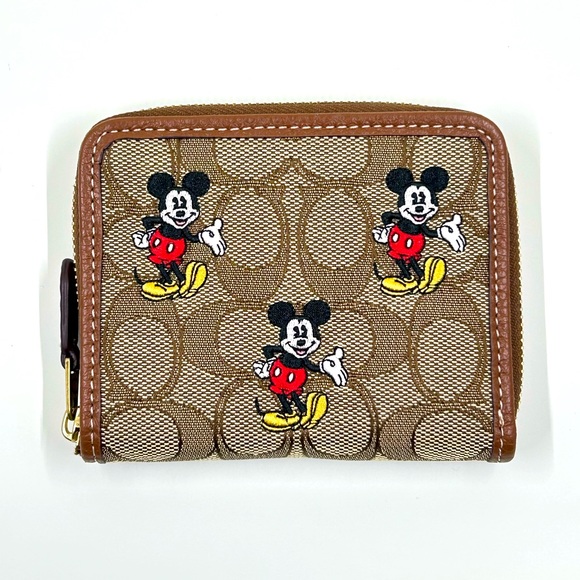 Coach Bags Nwt Disney X Coach Small Zip Around Wallet In Signature